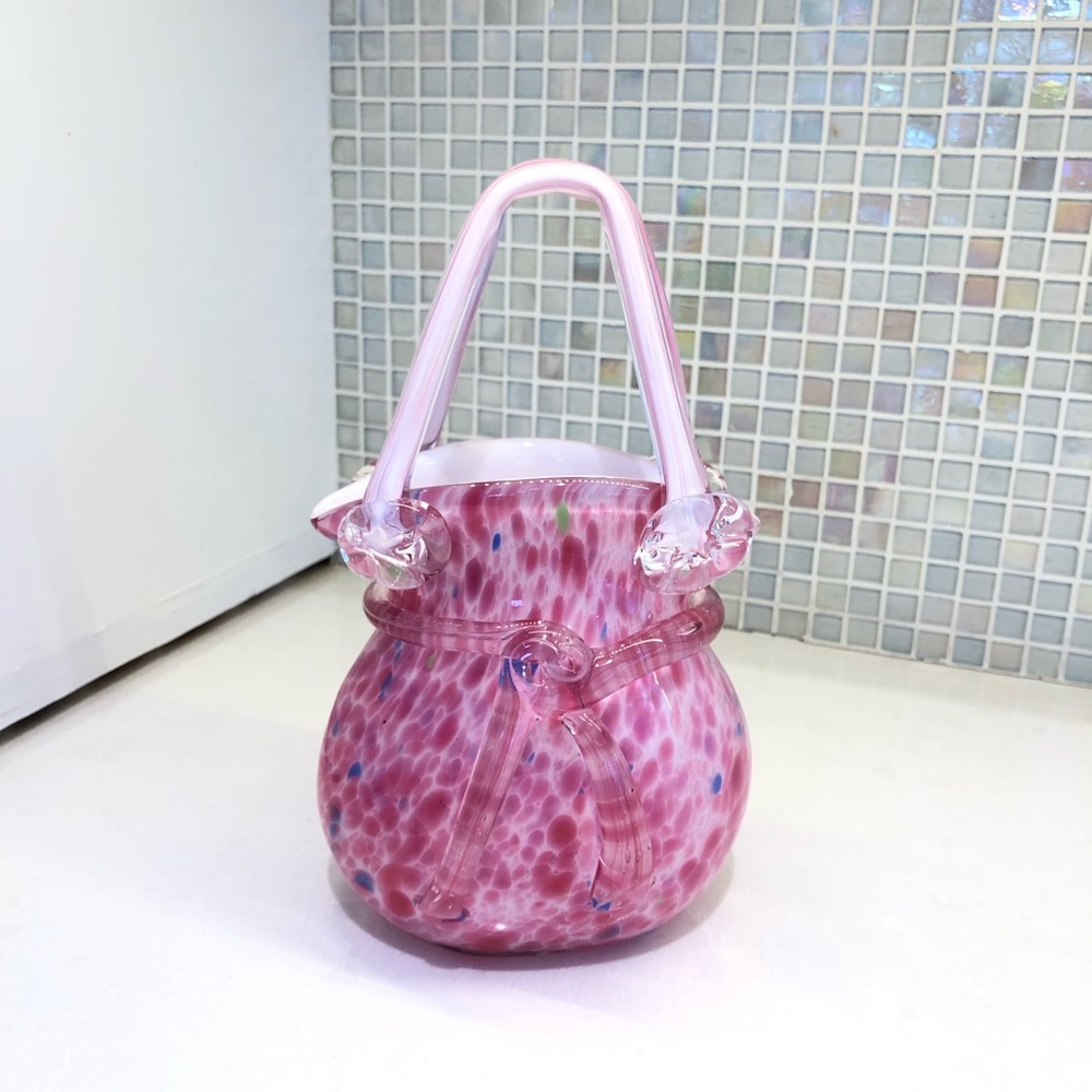 Glass decorative handbag